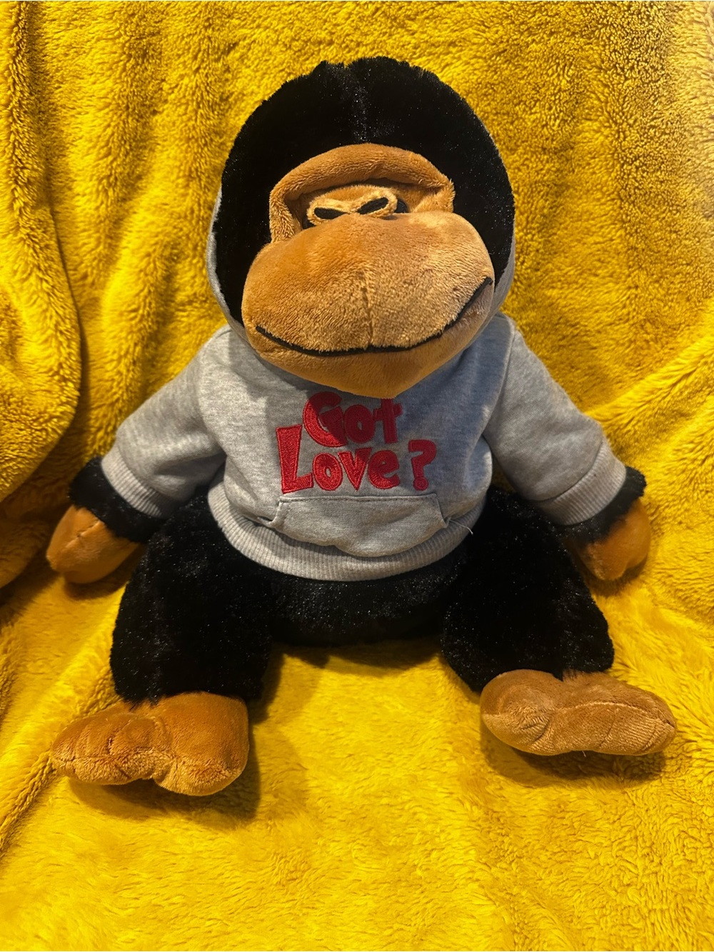Dan Dee Collectors Choice Gorilla Plush Got Love? Stuffed Monkey Brown Black 14"